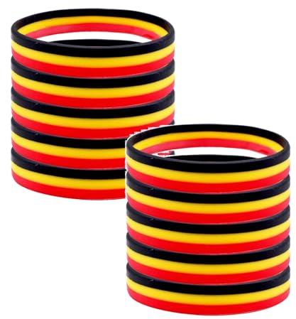 KAREN66 Deutschland Silikon Armbänder Fanarmband Deutschland Fanartikel Silikonband Fußball Fan Armband Deutschland Flagge Sportarmbänder Europameisterschaft 2024 (10 Stück)