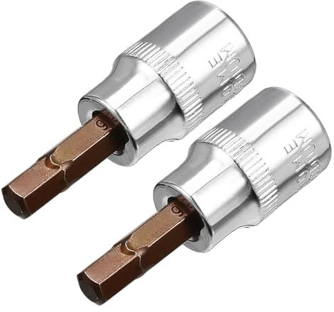 TOP-VIGOR 2Pcs Hex Bit Socket, 3/8 Drive x H6 (6mm) Allen Key Socket, Premium S2 Steel Bits, Hex Bit with 50mm Length for Car, Trucks Repair(for Hand Use Only)