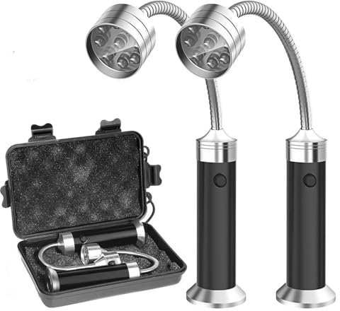 Grill Licht,2 Stück magnetische Grilllampe,Grilllampe Grillbeleuchtung Grilllicht Magnetlampe Grill Zubehör,Batteriebetrieben,360°Drehwinkel,für Barbecue Picknick Outdoor