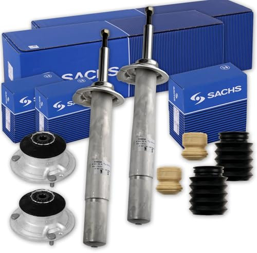 2x SACHS Stoßdämpfer + Domlager + Protection-Kit vorne passend für 5er E39