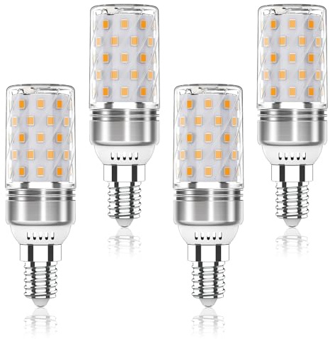 Aegislogic E14 LED Warmweiss,3000K Flicker-Free, Non-Dimmable E14 Glühbirne 500LM 5W Equivalent to 40W & 25W Halogen Lampen, AC 220-240V, Pack of 4, for Cooker Hood, Kitchen, Living Room