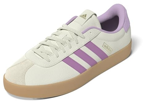 adidas VL Court 3.0 Shoes, Sneaker Donna, Core White Preloved Purple Powder Plum, 38 EU