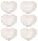 sourcing map White Heart-Shaped Ceramic Side Dipping Bowl, 3 Porcelain Dish Bowl Set of 6, Mini Appetizer Plates Seasoning Dishes for Kitchen Home Wedding Party Restaurant
