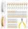 Bubuyun 2 STK 5m Schmuckkette Gliederkette Meterware Schmuckherstellung Kit Silber Gelb Schmuck machen Kette dünn Jewelry Link Chain mit 40 Karabinerverschluss und 100 Biegeringe für DIY Halskette