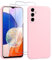 Viojrlra Coque Silicone pour Samsung Galaxy A14 5G avec 2 Pièces Verre Trempé, Protection Complète du Corps au Toucher Soyeux, Housse Etui de Protection en TPU Souple, Antichoc Anti-Rayures, Rose