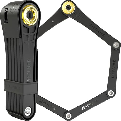Seatylock FoldyLock Classic 100 Faltbares Fahrradschloss – patentiertes schlankes Hochsicherheits-Fahrradschloss – robuster Diebstahlschutz, intelligenter Sicherheitsschutz mit Schlüsseln - 100cm