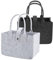 Xialvyu 2 Stück Filztasche Einkaufstasche,Faltbar Filztaschen Shopper Klein Filzkorb Tragetasche Filz Kaminholztasche Kleiderkorb Aufbewahrung,30x20x18cm Hellgrau und Dunkelgrau
