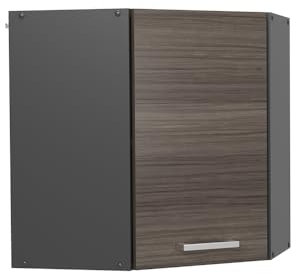 Vicco Eckhängeschrank R-Line, Küchen-Eckschrank, Edelgrau, 57 cm
