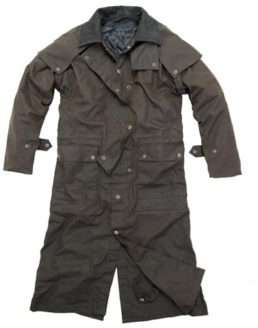 Outbacker Ölzeug Mantel mit herausnehmbaren Winter Innenfutter in schwarz & braun
