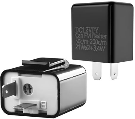 2 Stück LED Blinker Relais für Led Blker Motorrad e Geprüft SRLWMYI Sperrdiode 12v, für Blker Motorrad,Elektronische LED-Blker,Mit Verstellbarem Getriebe,Schwarzes,Flammhemmendes Gehäuse