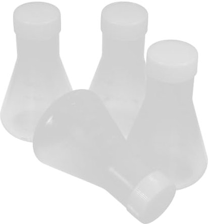 Cabilock 50ml Chemistry Flask Set Triangle Flask Secure Lid Lab Glassware Chemistry