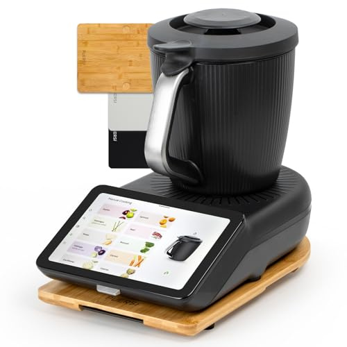 PUERSI Gleitbrett TM7 für Thermomix, 2te Generation, Brett für Thermomix | mit Rollen, Leicht Gleitendes Bambus Rollbrett/Slider - Bambus