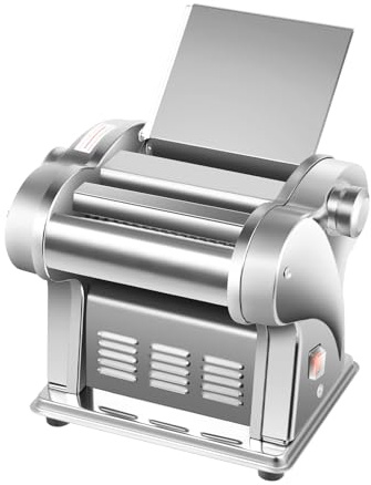 Electric Pasta Maker Machine-135W Stainless Steel Noodle Press with 8 Thickness Settings, Dough Roller & 2 Flat Noodle Cutters (2mm/4mm) for Home Kitchen Use