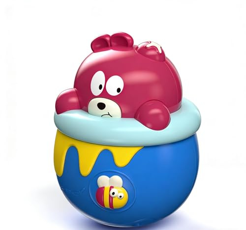 Baby Sensory Wobble Toy - Honey Pot Bear with Light & Sound for 3-9 Months Developmental Play