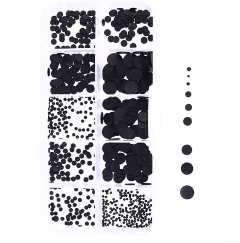 KiraKira 500 Stück schwarze leitfähige Gummitasten 1,5–8 mm Tastatur-Reparatur-Pads für IR-Fernbedienung
