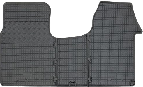 AD Tuning Gummifußmatten Set 3-teilig für Renault Trafic II (2001-2014) | für Nissan Primastar (2002-2016) + Opel Vivaro A (2001-2014) - Passgenau, Allwetter-Automatten, rutschfest, robust