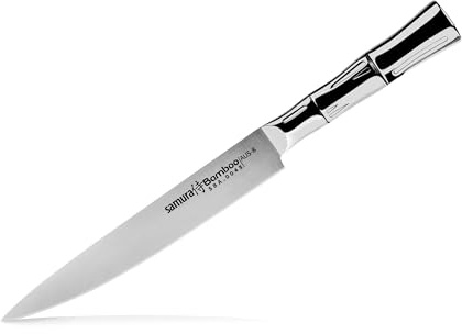Samura Bamboo 8-Inch Japanese Steel Slicing Knife - Precision Kitchen Tool for Effortless Cutting and Dicing