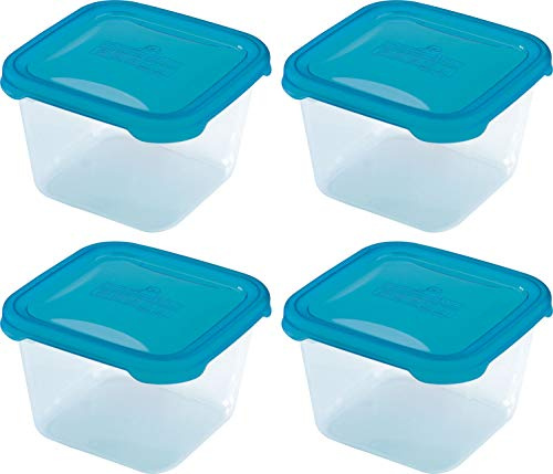 4X Square Plastic Microwave Grade Air Tight Food Storage Container BPA Free 1.2L