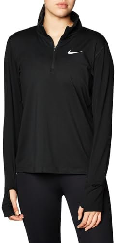 Nike Damen W Nk Element Top Hz Shirt, Black/Reflective Silv, XS EU