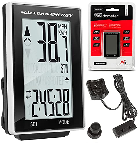 Maclean MCE315 16 in 1 Fahrradcomputer Fahrrad Computer Tacho Kilometerzähler Tachometer Digital Biketacho (Kabelgebunden)