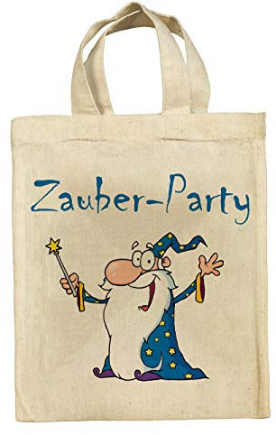 clothinx Lustige Kindergeburtstag Tasche Mitgebsel Beutel im Set mit Geburtstag Motto Zauberer 5er Pack