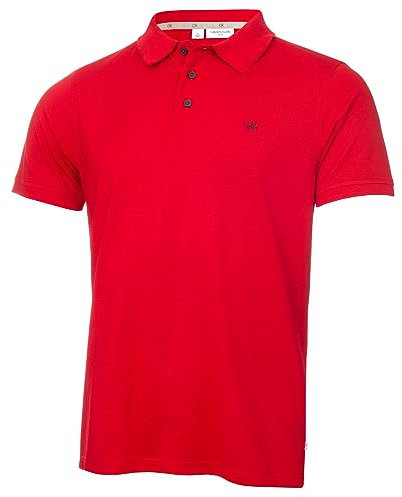 Calvin Klein Mens Planet Polo Shirt - Red - L