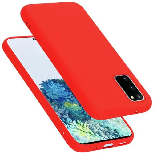 Cadorabo Hülle kompatibel mit Samsung Galaxy S20 FE Hülle Silikon Handyhülle für Galaxy S20 FE Case aus flüssigem Silikon- Kratzfeste und stoßfeste dünne TPU Schutzhülle - Liquid ROT