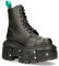 New Rock TANKMILI083C-V2 Stivali con Piattaforma in Pelle Nera VEGANI da Motociclista Punk Gotico 39
