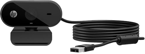 HP 320 FHD Webcam, Plug and Display, Ambient Light auto-Adjust Full HD 1080P, 66º Wide-Angle Webcam, 360º Swivel and Tripod Support, Chromebook Certified (53X26AA)