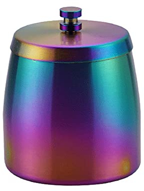 Aschenbecher mit Deckel, rauchfreier Edelstahl, Aschenbecher bedeckt, winddicht, geruchsdicht, Aschenbecher für draußen, Terrasse, Zuhause, geruchlos, Büro, Tischplatte (Regenbogen)