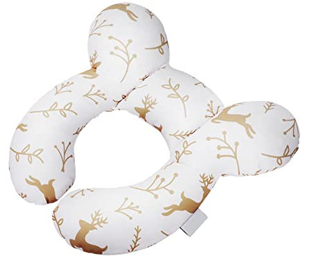 Almohada de lactancia portátil reclinable en forma de U para bebé, cojín de lactancia evita que el cojín de lactancia plano portátil desmontable adecuado para recién nacidos de 0 a 12 meses