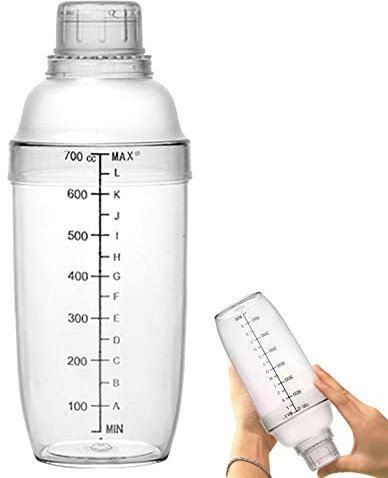 Maodom Shaker à café,Shaker à Cockta Grande capacité avec mesures | Clear Shaker Bottle Tea Drink Mixer Cocktail Tasse à mesurer pour Bar Kitchen Tools