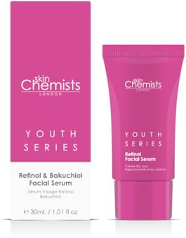 skinChemists Retinol Bakuchiol Gesichtsserum mit Hyaluronsäure | Retinol Serum für das Gesicht mit fortschrittlicher Anti-Aging-Formel zur Verbesserung feiner Linien und gegen Falten