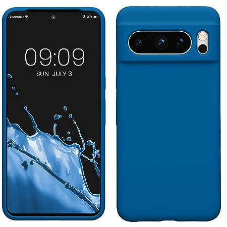 kwmobile Cover per Google Pixel 8 Pro Custodia - Back Case per Smartphone in Silicone TPU - Protezione Gommata - blue reef