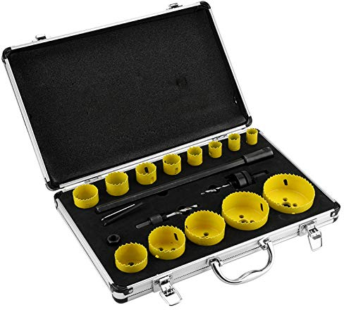 Kit De Scie Cloche En Métal, 17 Pièces En Acier Inoxydable Scie Cloche En Bois Ouvre-trou En Acier Haute Vitesse Réglable Scie Cloche Kit De Scie Cloche Pour Métal Et Bois