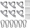 JOYUE Edelstahl Augplatte und Edelstahl Karabiner, Edelstahl Decksplatte Karabinerhaken, Premium Ösenplatte für Sonnensegel, Hängesessel, Wand-Befestigung, Decken-Befestigung, Wand-Haken (M5-12Pcs)