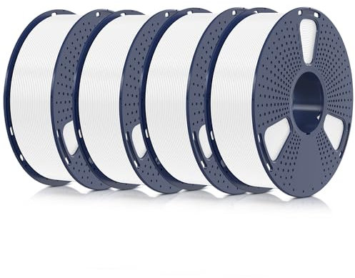 SUNLU PLA+ Filament 1.75mm 4KG Bundle, PLA Plus 3D Drucker Filament, Härter und Stärker 3D Druck PLA+ Filament, Maßgenauigkeit +/- 0.02mm, 1/Spool, 4x Weiß