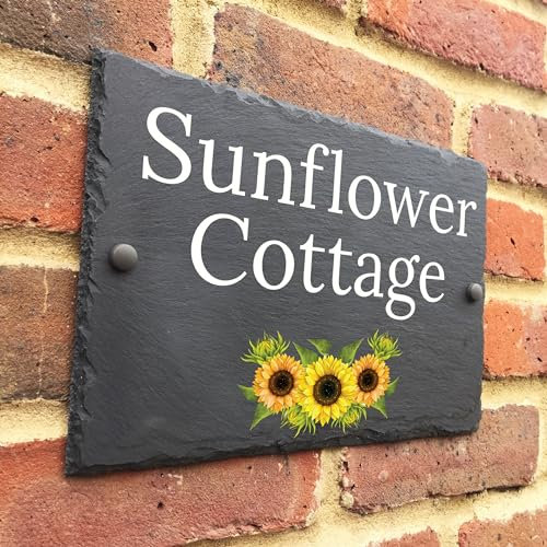 Bespoke Slate House Signs - Handmade Custom Door Number Wall Plaque with Rustic Black Farmhouse Design - Includes Screws & Fixings - Ideal for Home, Office, Gate, Porch - 200x300mm