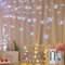 EONANT Schmetterling Vorhang Fairy Lights, 12ft/3.5M Glühwürmchen Twinkle Starlight 96LED8 Modi mit Fernbedienung, Schlafzimmer Patio Weihnachten Hochzeit Party Dekoration (Weiß)