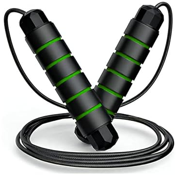 SPOMALKA Springseil Erwachsene Fitness Frauen - Springseil zum Abnehmen - Springseil mit Kugellager - Springseil Profi Boxer - Springseil für Zuhause, Abnehmen, Bodybuilding & MMA (Grün - 300g)