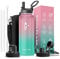 Coolflask 1180ml Isolierte Wasserflasche mit Strohhalm & 3 Deckeln, Metall-Wasserflasche für Sport oder Büro, doppelt vakuumdicht, leicht zu reinigen, Bubble Gum