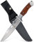 by GER-SABER Jagdmesser festehende Drop-Point-Klinge inkl. Gürtelholster 30cm Einhandmes/ser - Outdoor Messer für jedes Abenteuer, Survival Bowiemesser für Camping, Jagd, Wandern und mehr (A02)