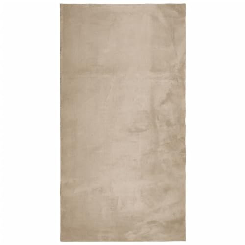 vidaXL Teppich HUARTE Kurzflor Weich und Waschbar Sandfarben 60x110 cm