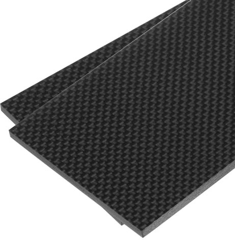 QUARKZMAN 2 Piezas de Lámina de Fibra de Carbono 125x75x4mm Superficie Brillante Tira de Fibra de Carbono Plana Pultrusionada Panel de Tejido Liso para Cometas y Aviones RC