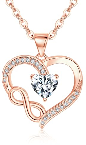 Tusuzik Collier Femme Argent Sterling 925 Bijoux Or Rose Cadeau Anniversaire Fete Des Meres Maman