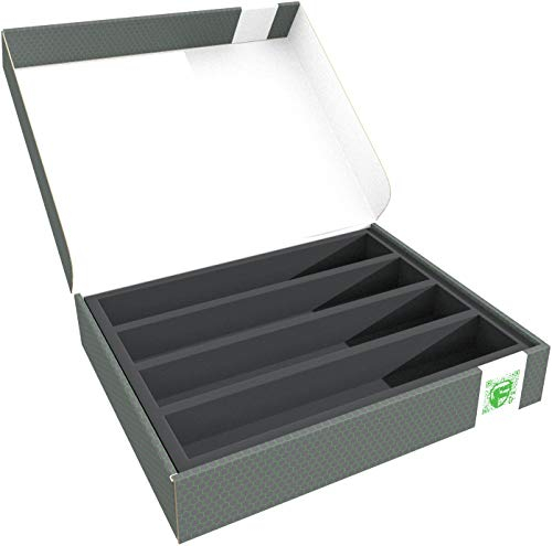 Feldherr Storage Box FSLB055 for model railway locomotives, wagons and vehicles - 4 slots for H0 gauge horizontal, Amount:1 pcs.