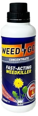 Weed & Go Super Concentrate Weedkiller - Pelargonic Acid Formula for Rapid Weed & Moss Elimination, Quick Visible Results in 4hrs, Ideal for Garden Use