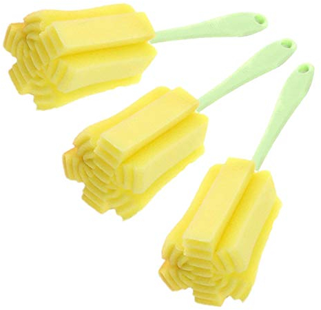 Gadget-Hero Lot de 6 brosses de nettoyage pour biberons – Éponge à vaisselle pour verres – Nettoyeur de bouteilles anti-rayures avec long manche – Éponge pour biberons – Nettoyant pour biberons