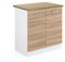 Vicco Spülenunterschrank R-Line, Küchenunterschrank für die Spüle, Sonoma/Weiß, 80 cm, AP Eiche