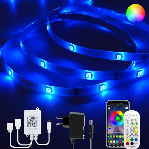 YOOULIT Wasserdichter LED Streifen 12m, RGB Intelligenter Wasserdichter Lichtstreifen, 16 Mio. Farben Selbstklebend LED Strips Sync mit Musik, LED Leiste für TV Partei, 2×10m